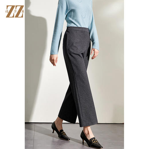 佐尔美2021新款秋冬 显瘦休闲宽松阔腿裤长裤女E04KC30 商品图2