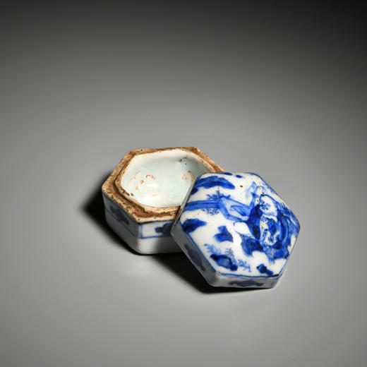 清 青花六角香盒 商品图2