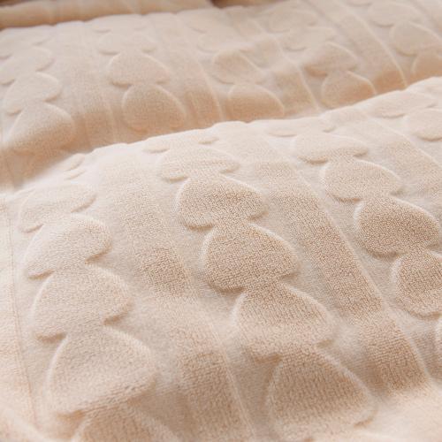 MY SIDE 秋冬新品 加厚保暖牛奶绒 被套床单床上用品 牛奶绒立体剪花四件套-美丽心晴 商品图3