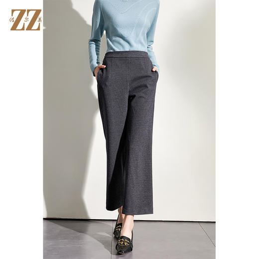 佐尔美2021新款秋冬 显瘦休闲宽松阔腿裤长裤女E04KC30 商品图0