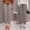 2021新款韩版毛呢休闲女裤秋冬高腰宽松百搭萝卜小脚休闲学生高腰 九分烟管裤哈伦裤 商品缩略图5