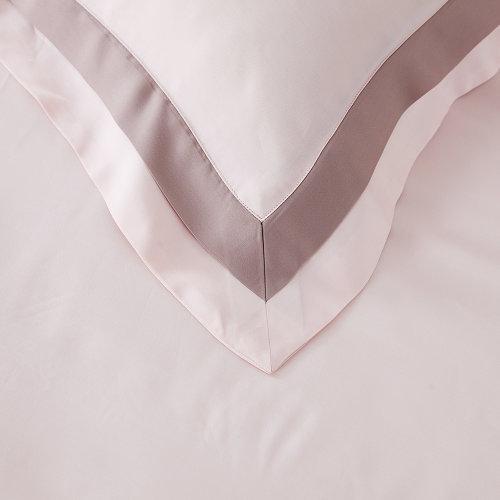 MY SIDE 2020年夏季新品 春夏凉60S天丝双拼角四件套-夏日风清(珠光粉) 100%莱赛尔4件套床单被套床上用品 商品图3