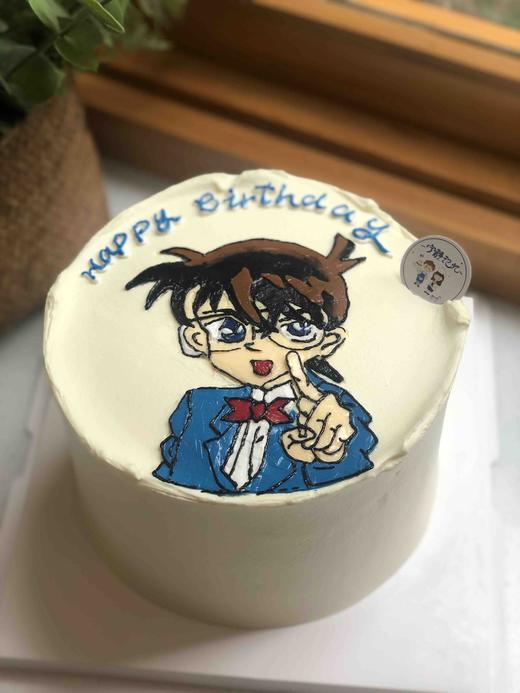 手绘柯南奶油蛋糕 下单前请仔细阅读商品详情 商品图0