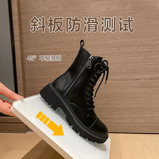 ZHR马丁靴女厚底英伦风单靴百搭短靴瘦瘦靴 商品图6