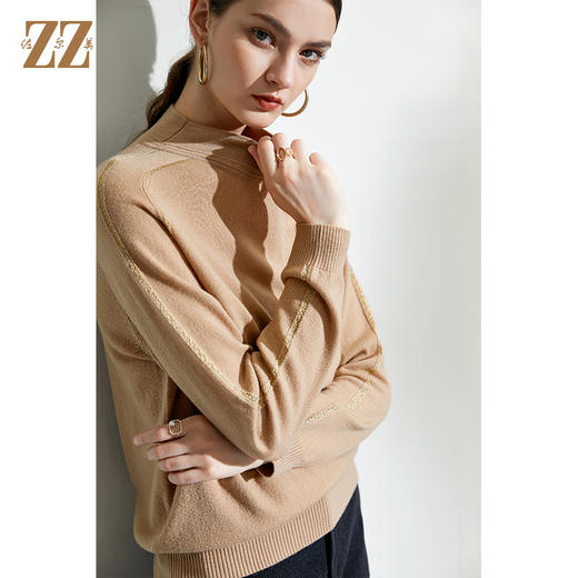 佐尔美2021年冬季新款 100绵羊毛舒适打底衫羊毛衫女E04MS03 商品图3