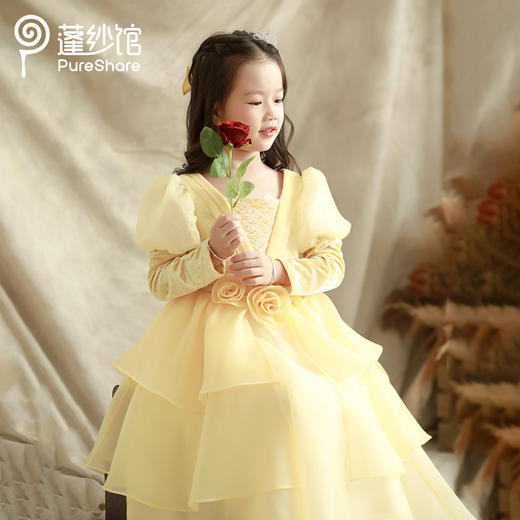 pureshare 贝儿公主裙女童超仙秋冬连衣裙2021新款高定礼服贝贝公主 商品图0