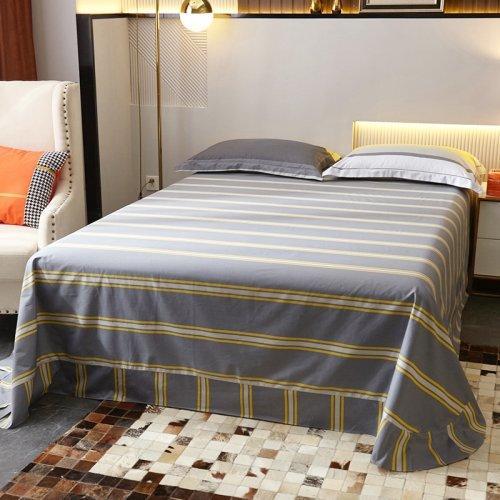 春夏新品条纹系列40支纱全棉四件套 被套床单4件套活性印染工艺-青莲 商品图1