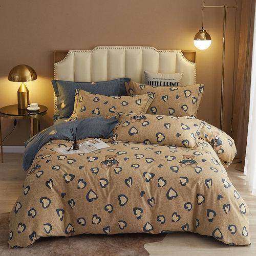 秋冬全棉生态磨毛四件套 保暖面料被套床单4件套 商品图0