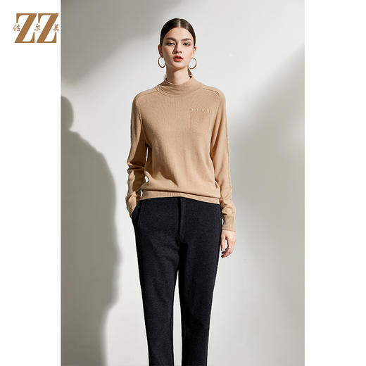 佐尔美2021年冬季新款 100绵羊毛舒适打底衫羊毛衫女E04MS03 商品图0