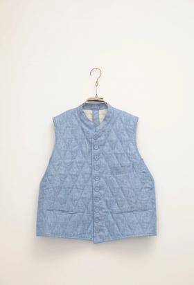 ECOLE DE CURIOSITES 棉麻菱格马甲背心