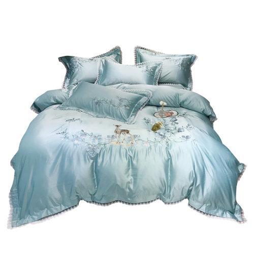 My Side 2020春夏新品60支纱刺绣工艺四件套 仿真丝面料床上用品4件套-童话森林 商品图4