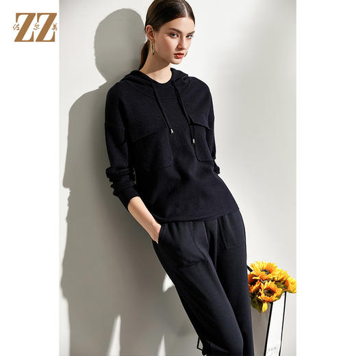 佐尔美2021冬季新款 连帽运动休闲活力羊毛衫女E94MS12 商品图1