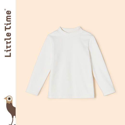 littletime女童打底衫秋冬加厚磨毛纯色百搭新款儿童保暖T恤 商品图3