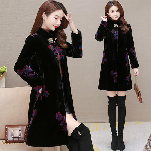 YWE KED11872锦里貂绒大衣大码加厚保暖外套 商品图0