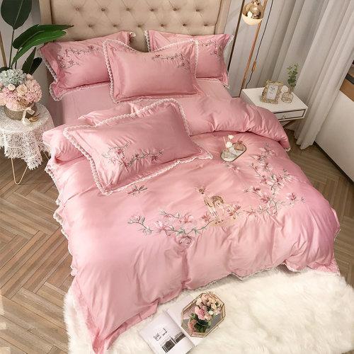 My Side 2020春夏新品60支纱刺绣工艺四件套 仿真丝面料床上用品4件套-童话森林 商品图12