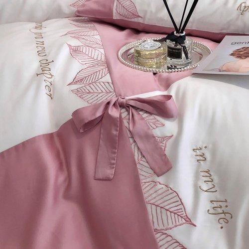 占姆士奥莱线上款  80支刺绣工艺双面天丝四件套 柔软顺滑春夏凉被套床单4件套-飘 商品图3