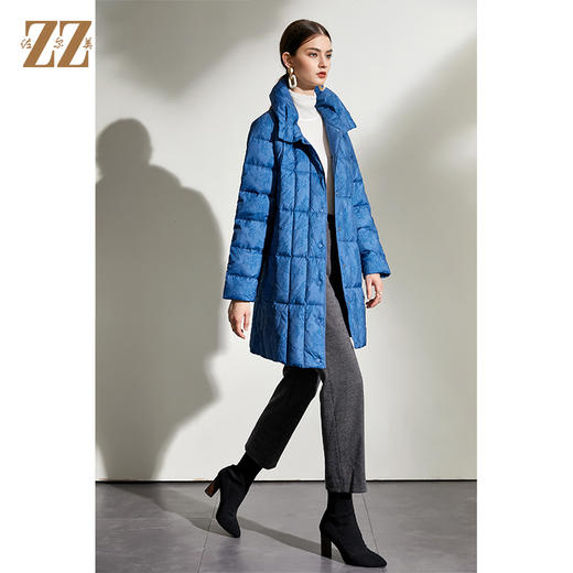 佐尔美2021冬季新品 经典印花羽绒服外套女E04YY26 商品图2