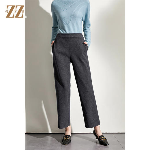 佐尔美2021新款秋冬 显瘦休闲宽松阔腿裤长裤女E04KC30 商品图3