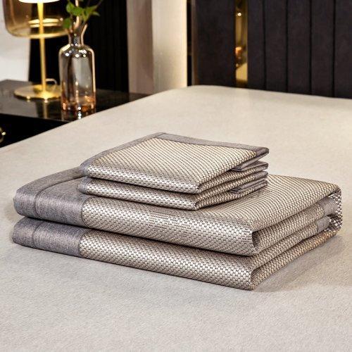 夏凉提花刺绣冰丝藤席三件套 可折叠软凉席 夏天床席 1.5m 1.8米床适用 商品图13