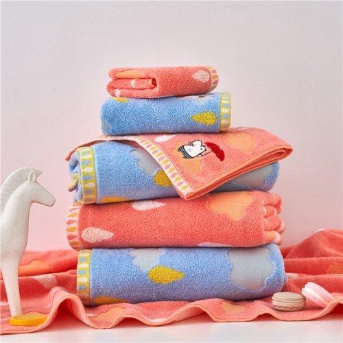 色织半无捻云朵绣花毛浴方巾三件套 全棉浴巾 柔软亲肤吸水性好 商品图3