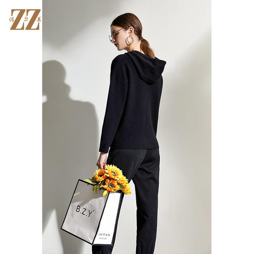 佐尔美2021冬季新款 连帽运动休闲活力羊毛衫女E94MS12 商品图4