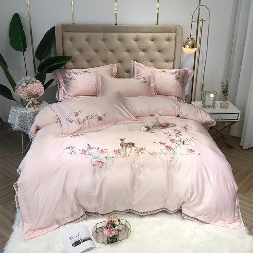 My Side 2020春夏新品60支纱刺绣工艺四件套 仿真丝面料床上用品4件套-童话森林 商品图8