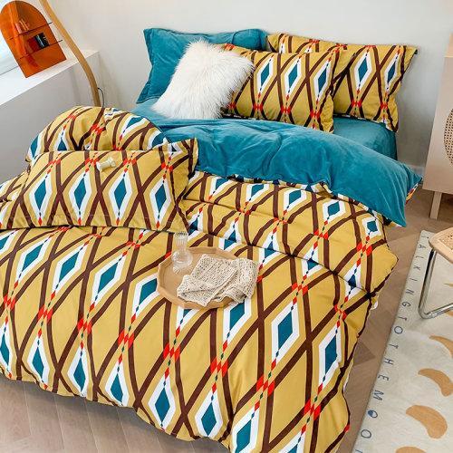 AB版贡绵宝宝绒保暖四件套 A面贡绵磨毛面料 B面保暖宝宝绒4件套 商品图4