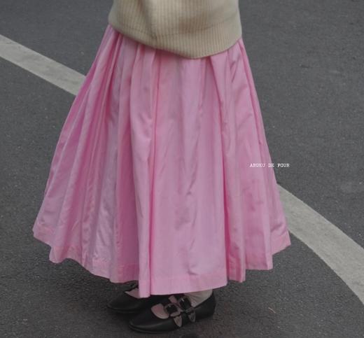 ECOLE DE CURIOSITES 3色可选真丝欧根纱褶皱半身裙(Made in France) 商品图3