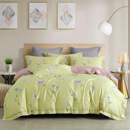 锦绣缎全棉60支纱四件套 活性印染工艺 柔软贴身面料被套床单4件套-随风摇曳 商品图0