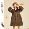 littletime女童丝绒连衣裙秋冬装夹棉加厚2021新款长袖碎花儿童裙 商品缩略图1