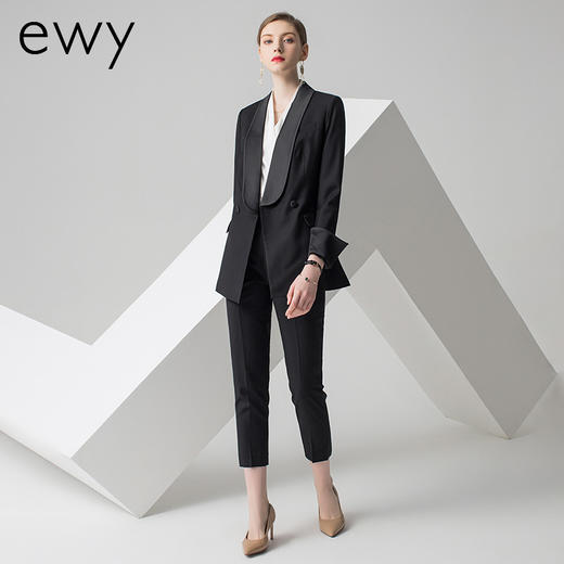 EWY黑色西装套装女工作服气质职业高端西服套裤正装女前台售楼部 商品图4