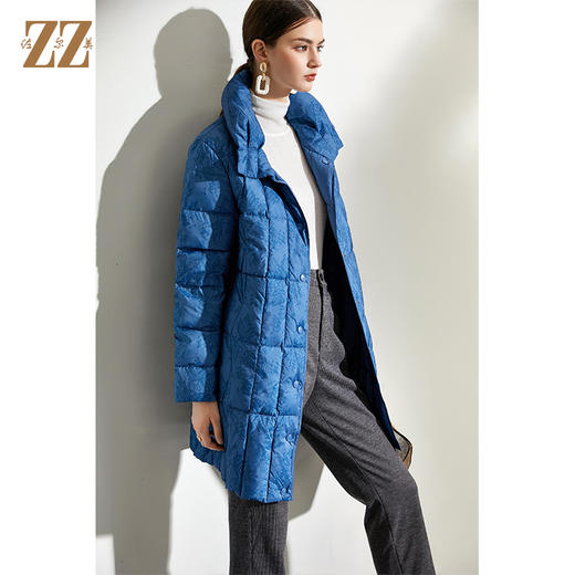 佐尔美2021冬季新品 经典印花羽绒服外套女E04YY26 商品图1