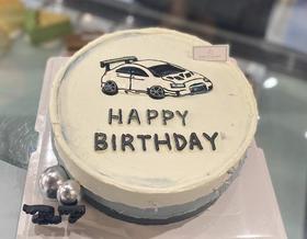 来图定制——手绘汽车奶油蛋糕