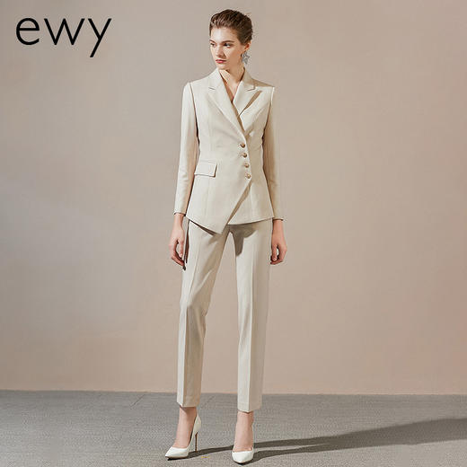 EWY职业装高端西装套装女名媛不规则气质干练韩版西服修身显瘦ol 商品图1