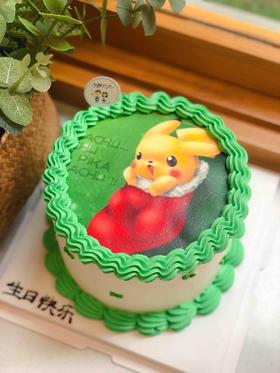 皮卡丘照片奶油蛋糕 下单前请仔细阅读商品详情