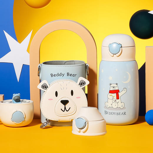 杯具熊熊抱儿童杯—北极熊RT106-530儿童保温杯带吸管水壶小学生男幼儿园宝宝水杯 商品图2