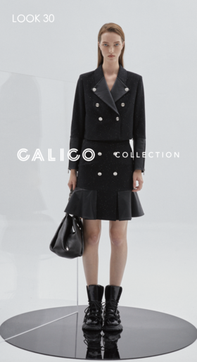 星迹拉链袖皮夹克