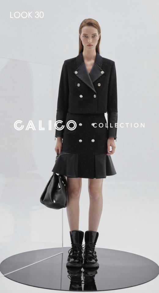 星迹拉链袖皮夹克 商品图0