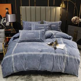 刺绣工艺宝宝绒秋冬保暖四件套 被套床单1.5/1.8米床-可可西里