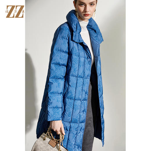 佐尔美2021冬季新品 经典印花羽绒服外套女E04YY26 商品图3