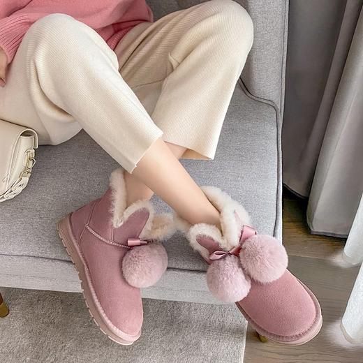 ZHR雪地靴女洋气短靴加厚平底靴子加绒棉鞋保暖女靴 商品图2