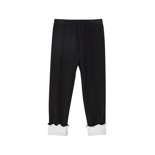 littletime女童打底裤秋冬款拼色磨毛加厚保暖2022新款外穿儿童裤 商品图4