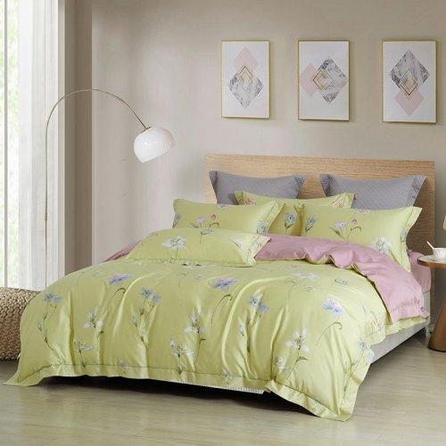 锦绣缎全棉60支纱四件套 活性印染工艺 柔软贴身面料被套床单4件套-随风摇曳 商品图1