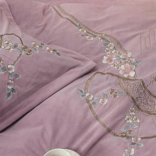 宝宝绒中式刺绣秋冬保暖四件套 御寒保暖被套床单4件套-思境中 商品图7