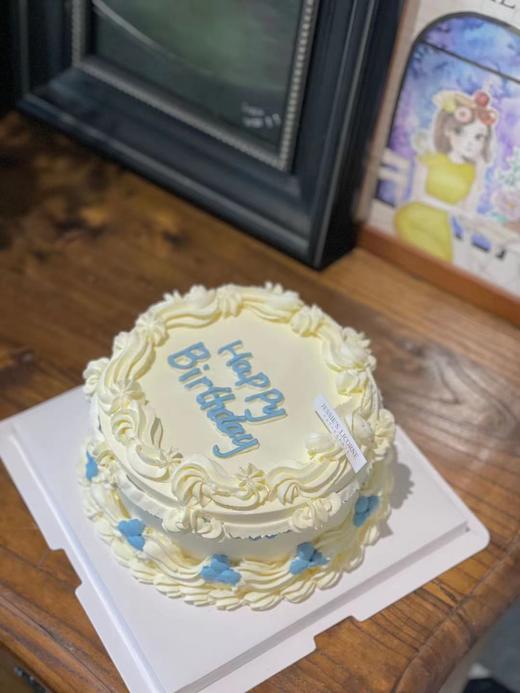 复古简约小清新裱花奶油蛋糕 商品图0