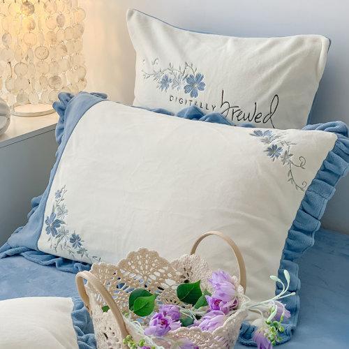 秋冬牛奶绒绣花保暖四件套 加厚保暖绒被套床单4件套-冬季恋歌 商品图8