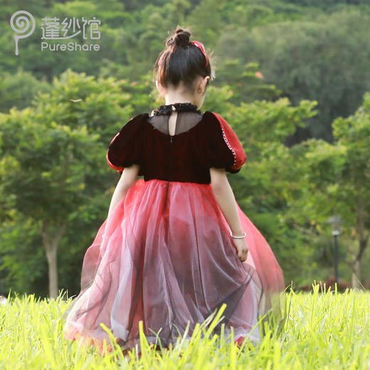 非质量问题不退换哦~PureShare女童公主裙秋款连衣裙新款时髦加厚丝绒冬款洋气礼服裙-桃心公主 商品图5