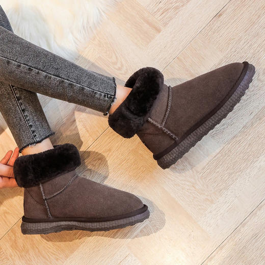 ZHR保暖雪地靴女厚底面包鞋中筒靴棉鞋 商品图6