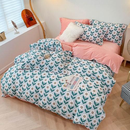 AB版贡绵宝宝绒保暖四件套 A面贡绵磨毛面料 B面保暖宝宝绒4件套 商品图1