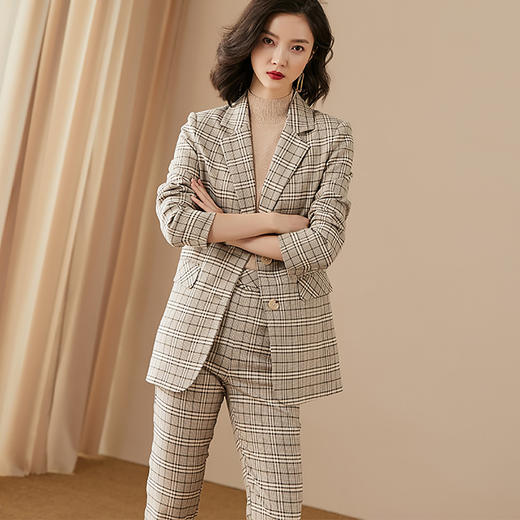 剩M 米思阳春季新款时尚复古格子西装外套女（不包含裤子） 商品图3